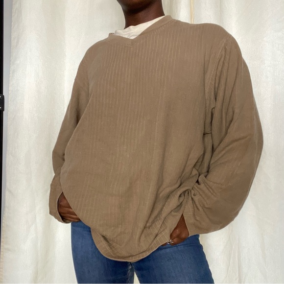 Haggar Oversized Tan Sweater |  Vintage Haggar Sweater | Oversized - Picture 4 of 7